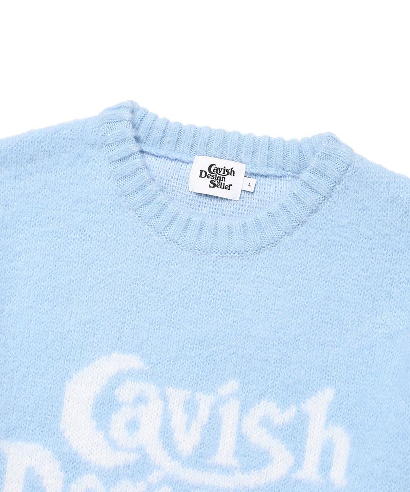 BRUSHED SELLER LOGO KNIT CREWNECK BLUE(CV2DFUK600A)
