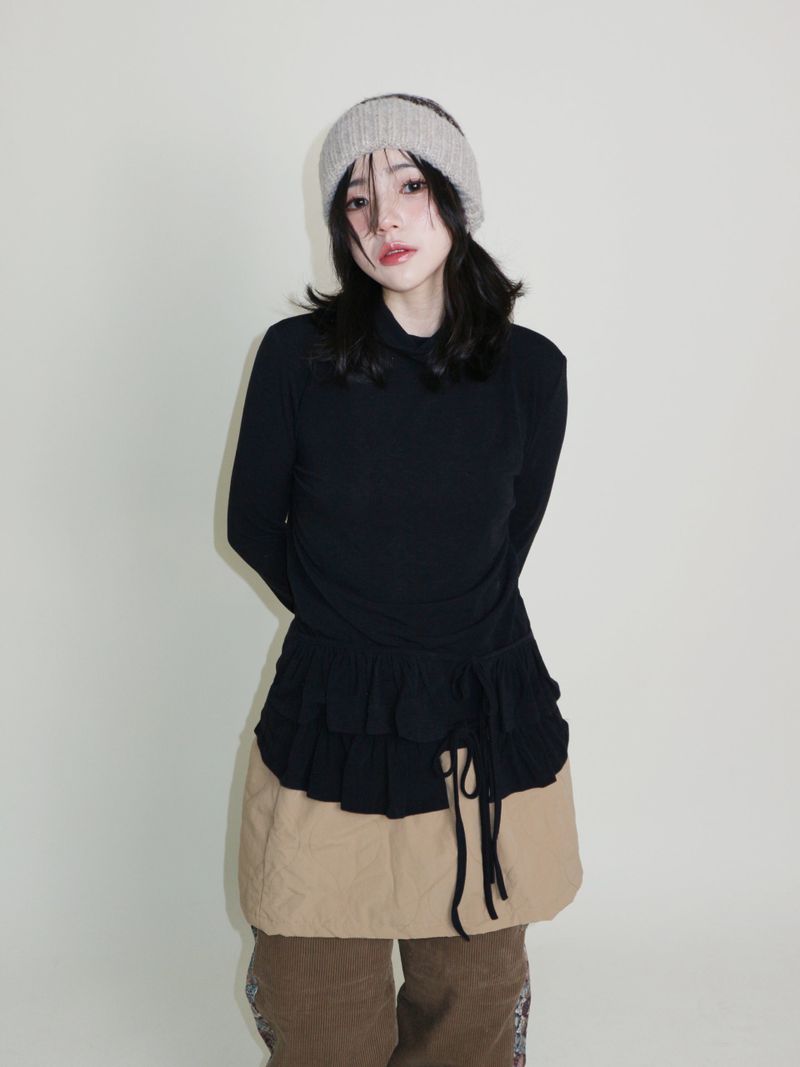 Yves Double Frill Layered Shea Turtleneck (Turtleneck)