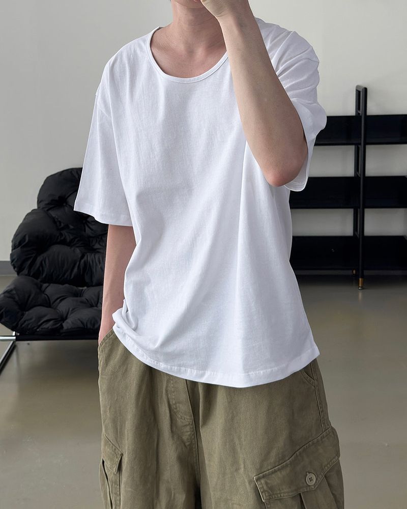 Erne Crop Over U Neck Short Sleeve Tee