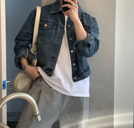 Nechis Washed Cropped Denim Jacket