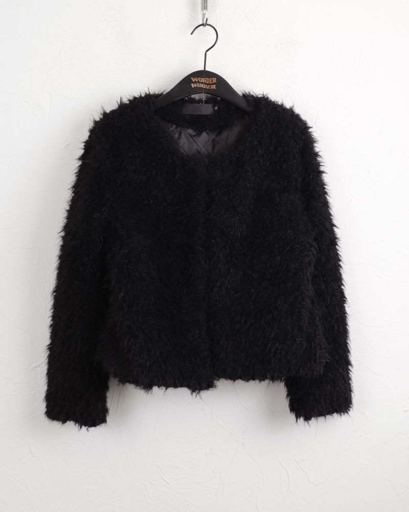 Lens quilted eco fur jacket