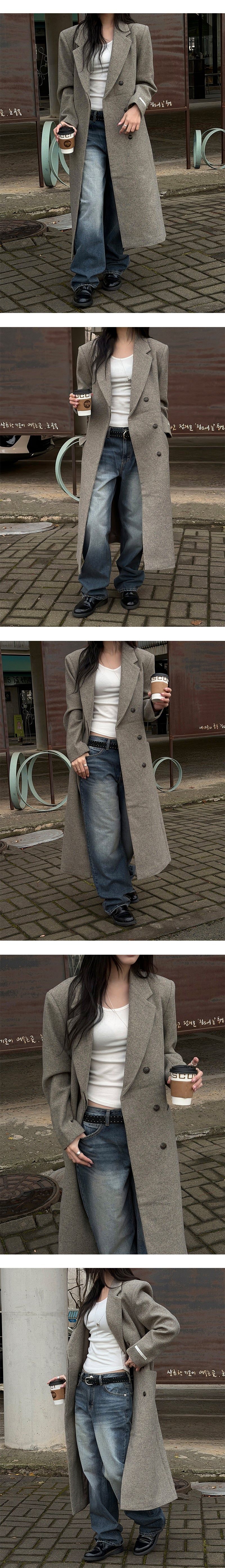 [Wool 50] Max hidden wool long coat(3color)