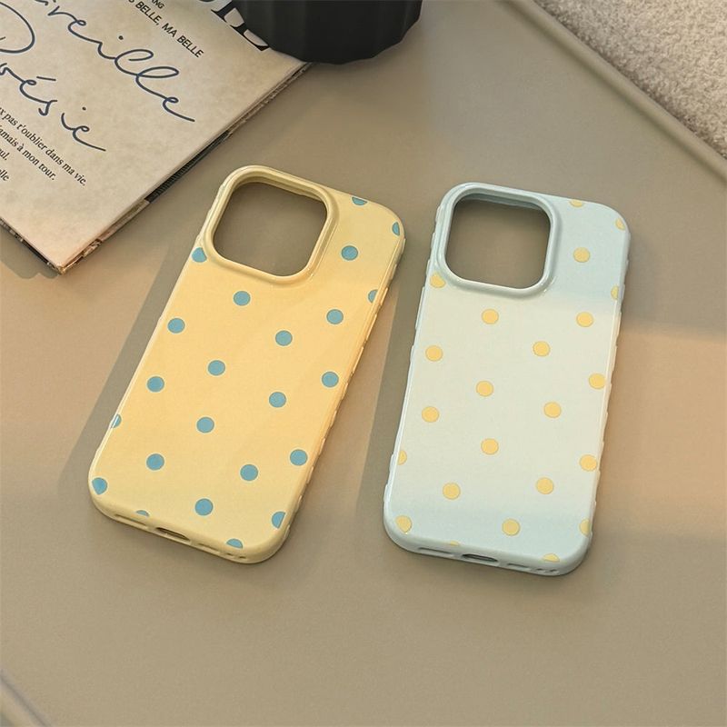 Pastel Tone Dot Pattern Jelly iPhone Case