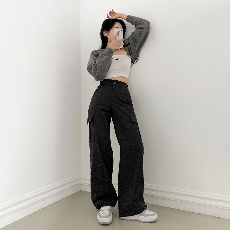 [Bellide made/short, long] Urban two-way string cargo pants