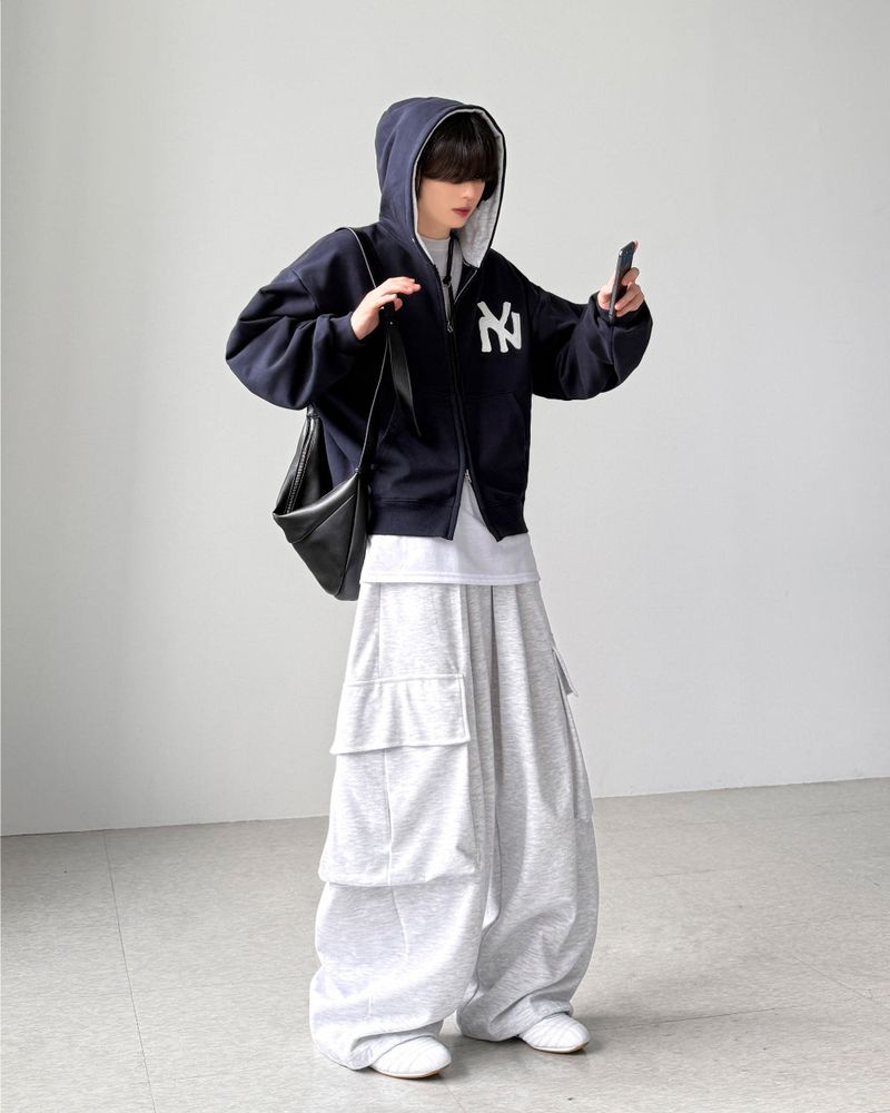 Applique Crop Hood Zip-Up