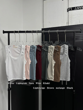 [BASIC ITEM] Rib crop sleeveless(9color)