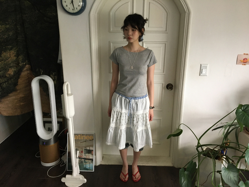 YWD COLOR-BLOCK FLORAL SKIRT (2color)