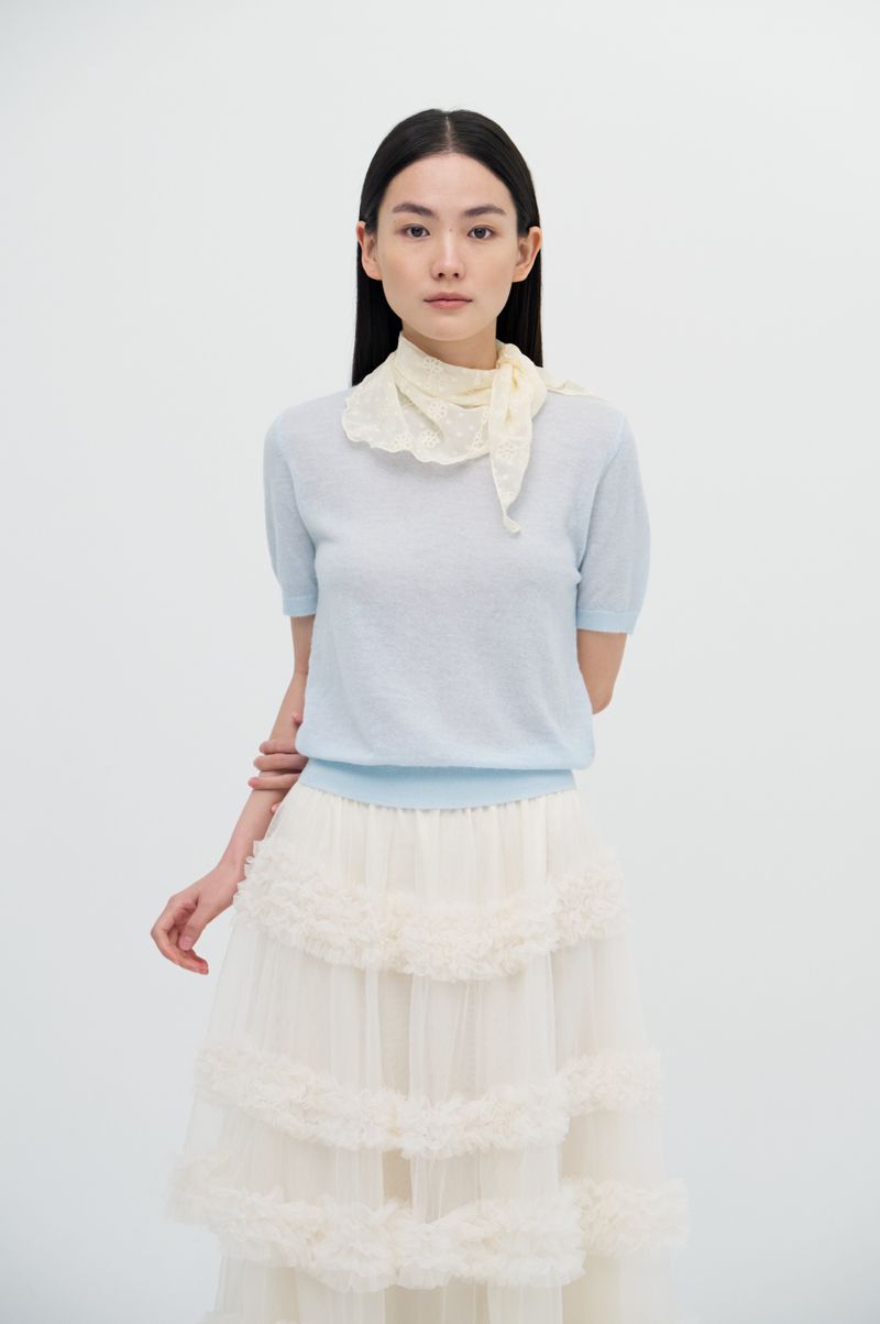 Embroidered Petit Arc Scarf_2colors