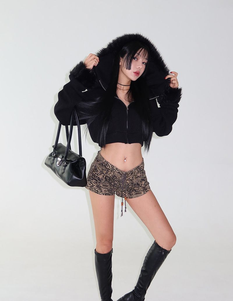 Snake Skin Micro Shorts