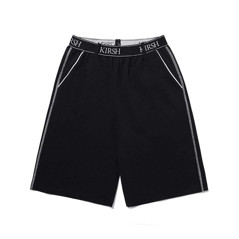 DOODLE CHERRY HALF LENGTH BANDING PANTS [BLACK]