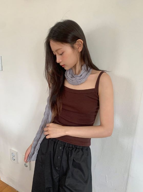 Mauve Wrinkle Pleated Long Muffler Scarf