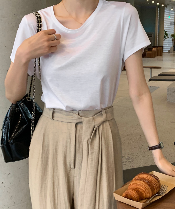 FINLEU（フィンル）の「Lena Silket Short Sleeve T-shirt / 8 colors（Tops）」