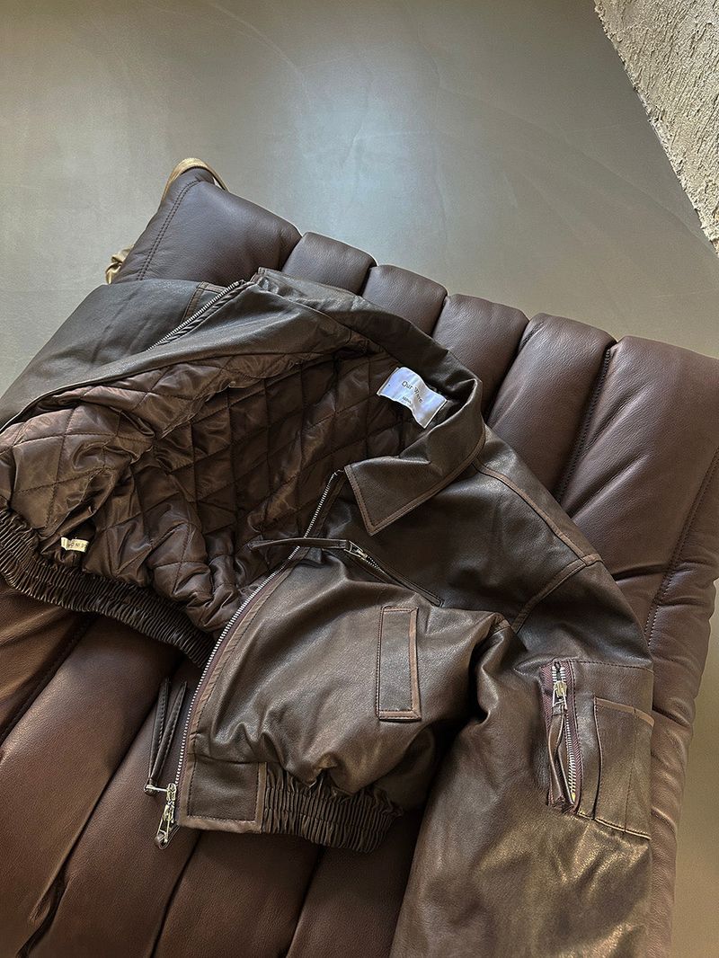 Leather Blouson Wellon Short Padded