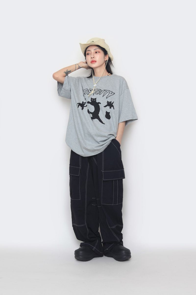 nylon stitch cargo pants