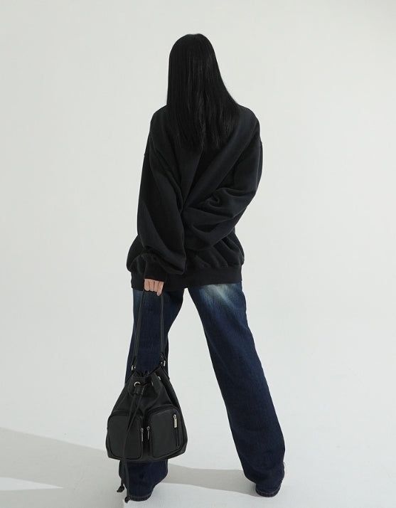 Deep Indigo Washing Semi Wide Denim Pants