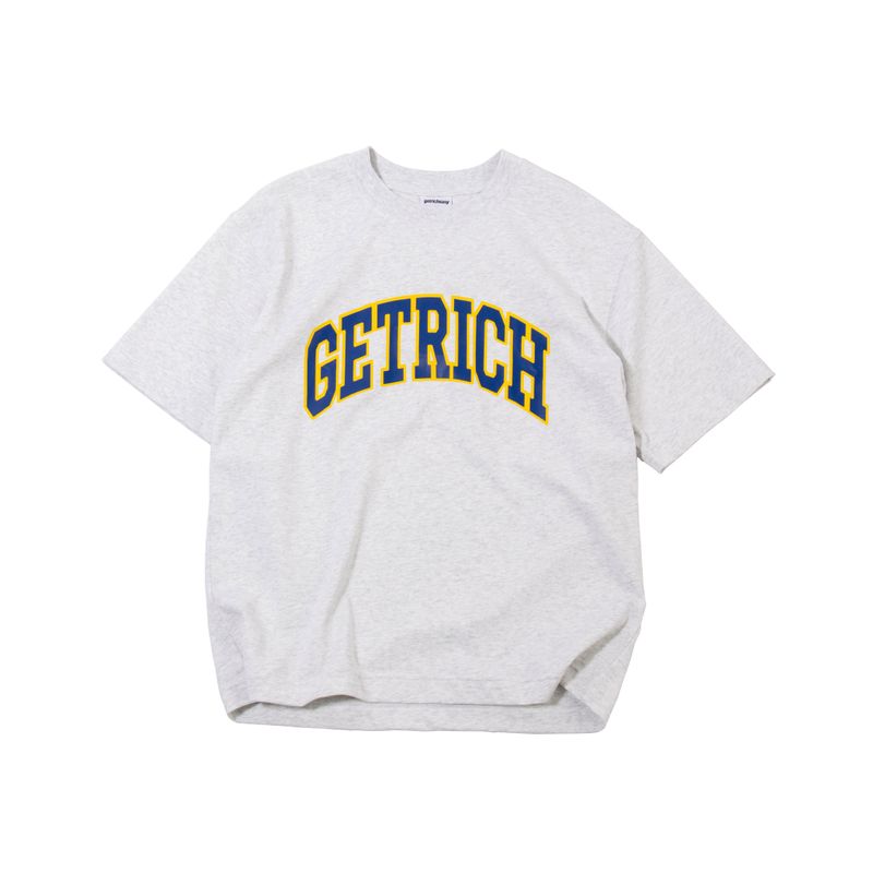 getricheasy（ゲットリッチイージー）の「バーシティロゴT グレー（トップス）」