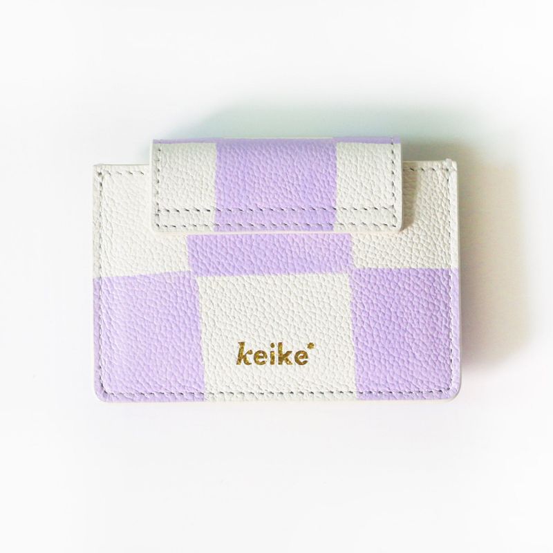 shape of' wallet - purple check