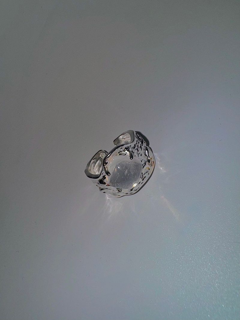 Bumpy crystal ring
