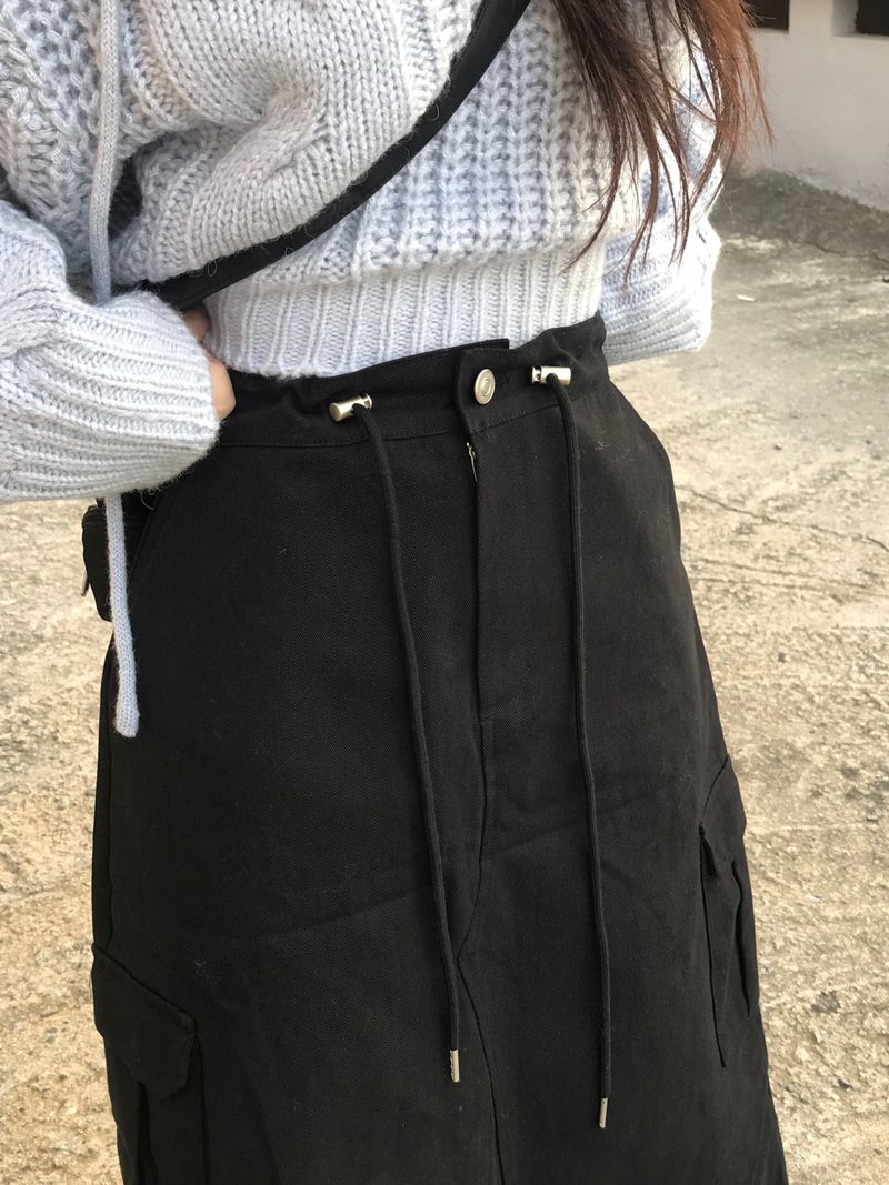Lush back slit long skirt