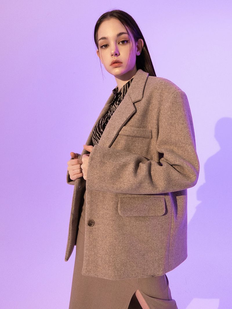Fantasia Corset Wool Jacket (BEIGE)