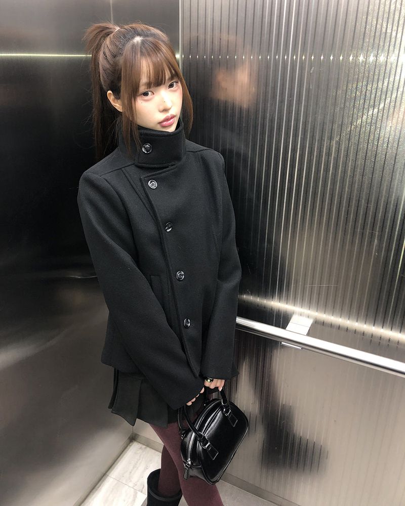 ユハダブルハイネックウールコート