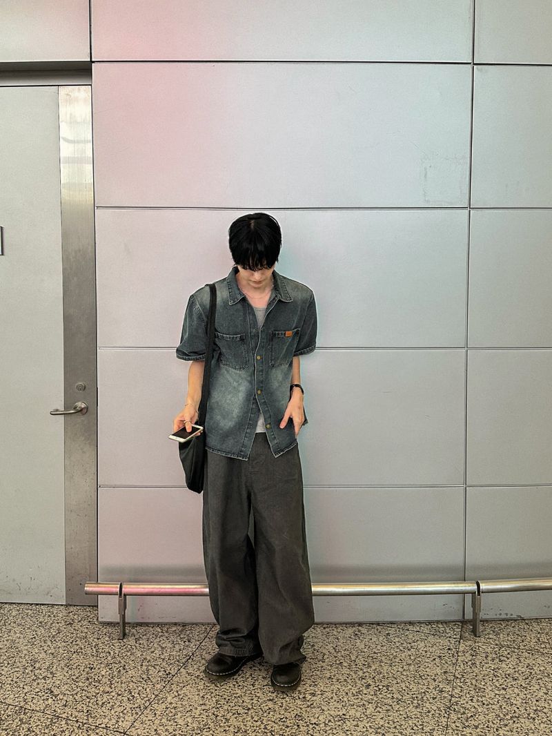 Log Herringbone Balloon Wide Pants