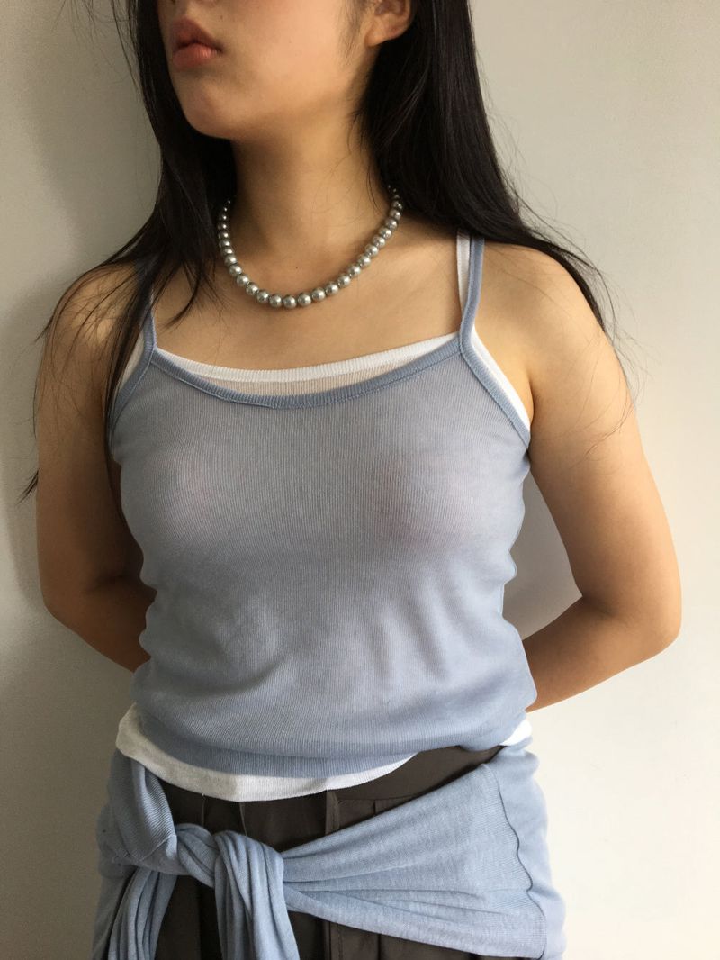 Black pearl necklace (1color)