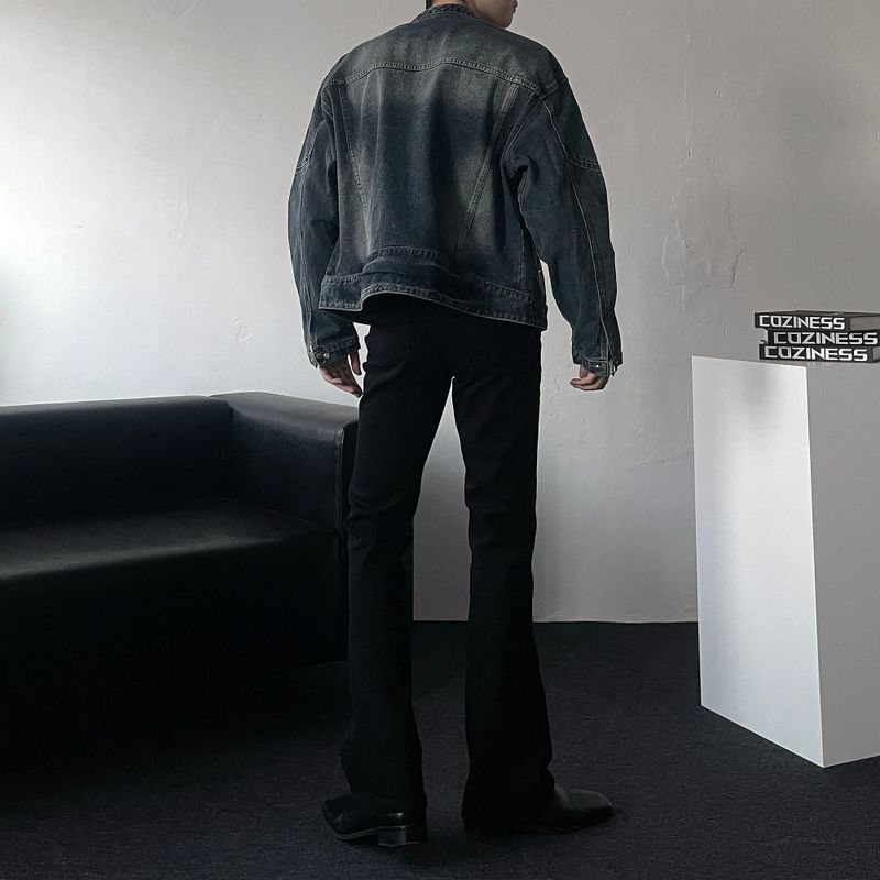 MG incision biker denim jacket (2 colors)