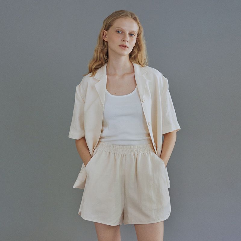 Margaret linen half jacket