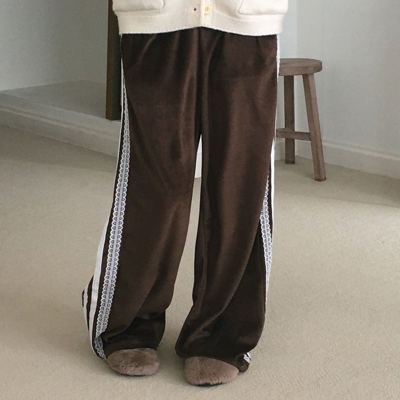Zels Lace Track Velvet Pants