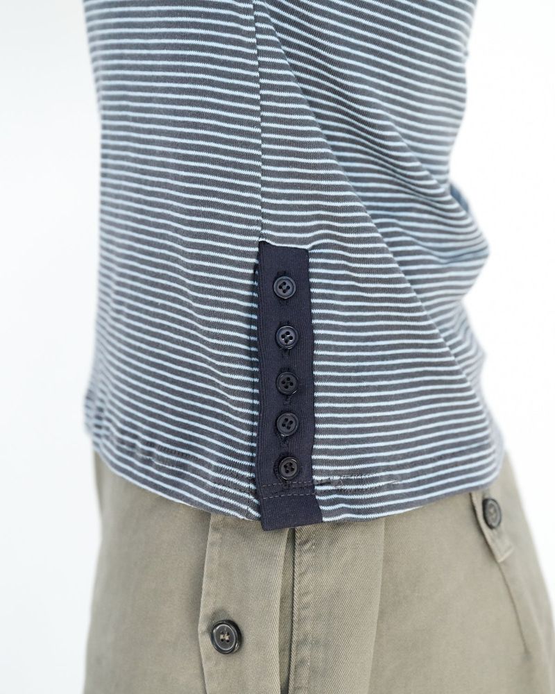 Asymmetric Stripe Henley