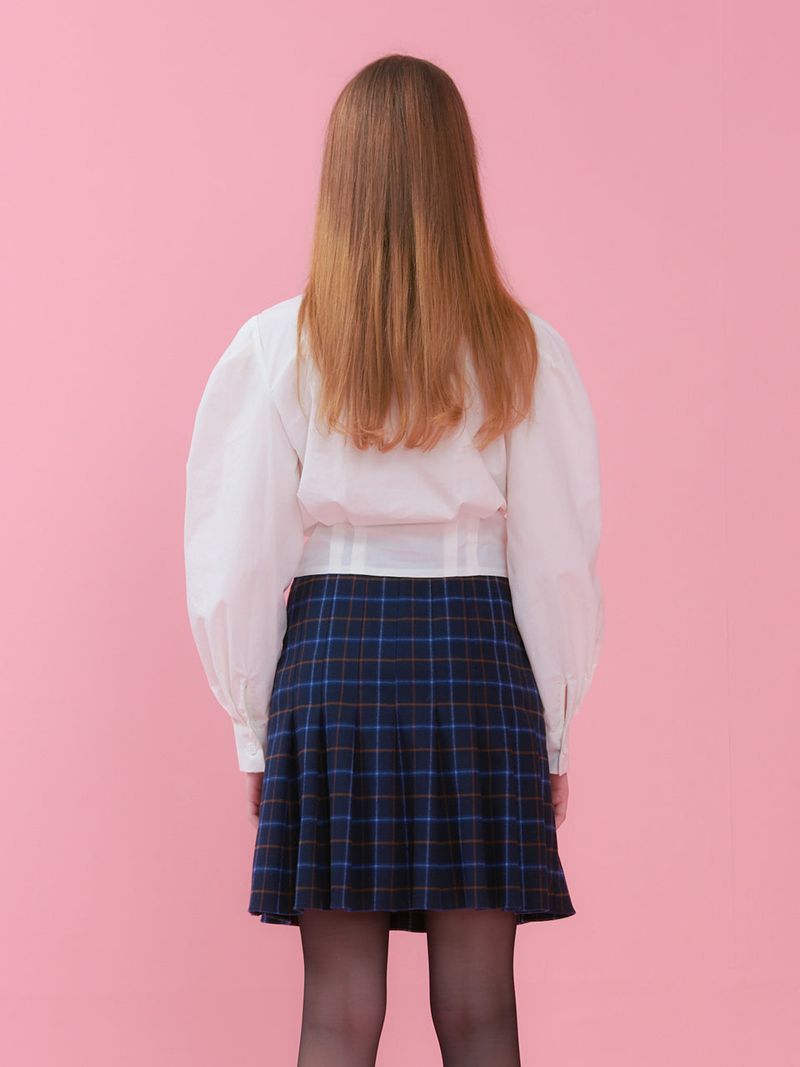 CROP PUFF BLOUSE_WHITE