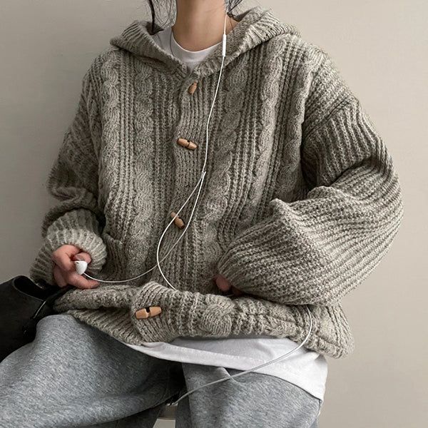 Ned Hood Twisted Knitted Cardigan