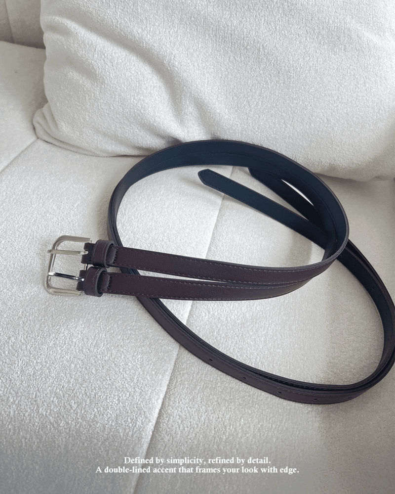 GUSTA（グスタ）の「Dual Frame Double Line Leather Belt（Fashion Accessories）」