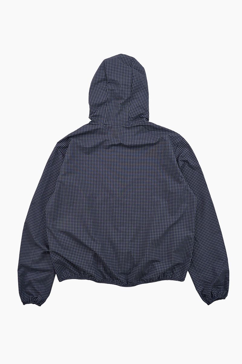 Loop check hoodie zip-up jumper