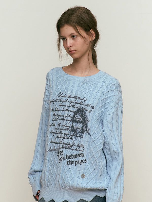 KIRSH（キルシー）の「COLLECTION PRINTED SCALLOP KNIT [SKY]（Tops）」