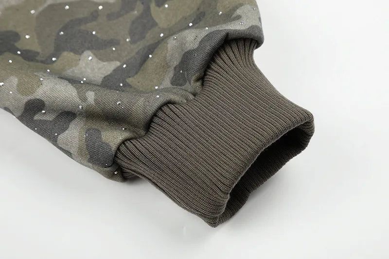 Camo Lettering Hood Zip-Up