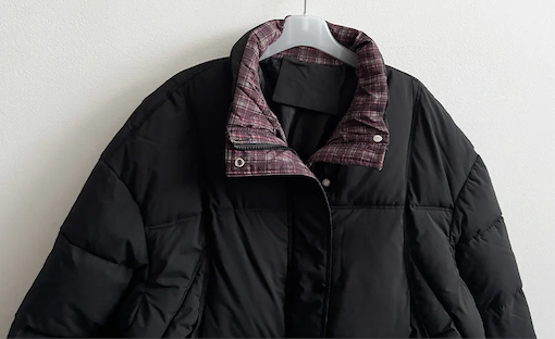 Daring checkered lining point short padded coat
