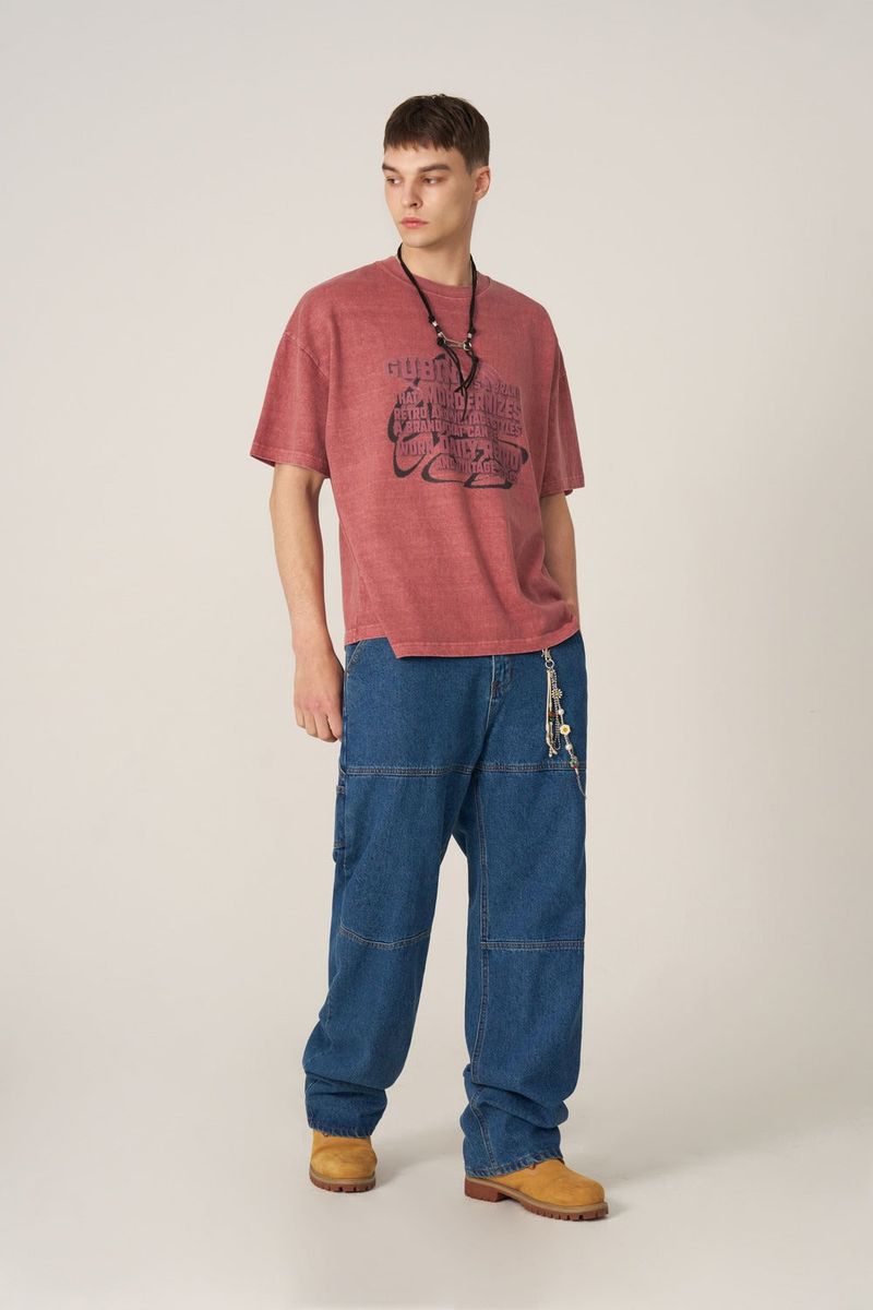 Pigment Oversized Lettering Short-Sleeved