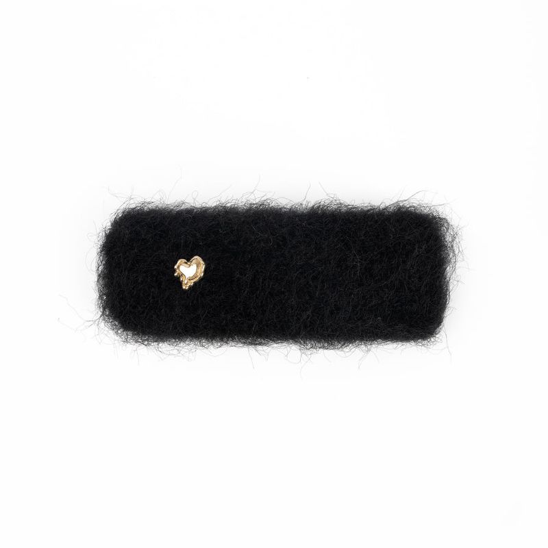 Square Angora Hairpin (Black)
