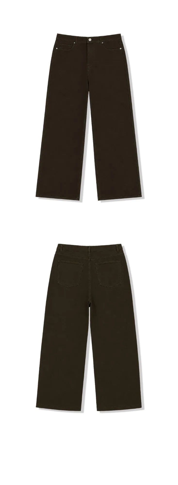 basic washing wide cotton pants (brown)