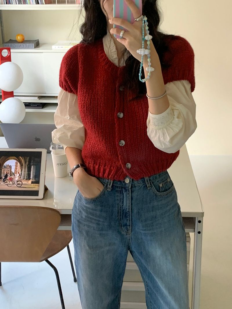 [MADE] LoHeart Puff Mini Cardigan