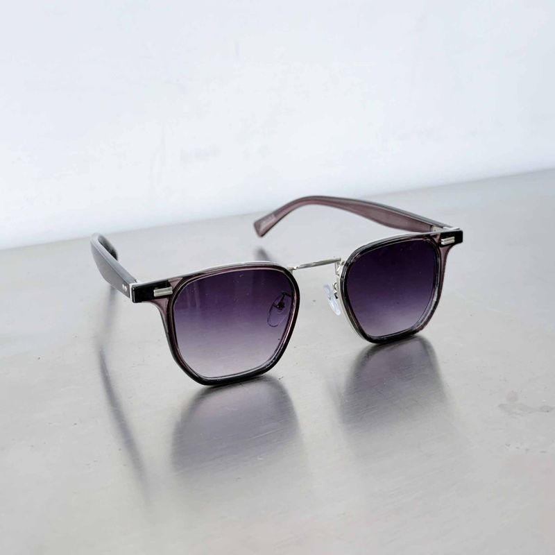 Violet Grey Gradient Square Sunglasses