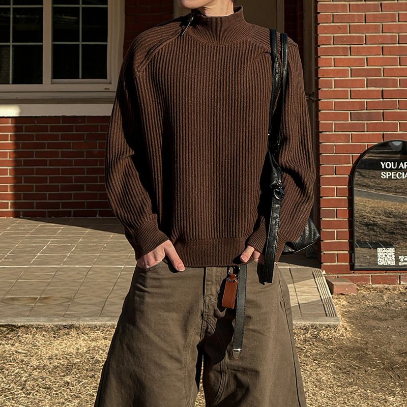 Niv Shoulder Zip-Up Regular Knit