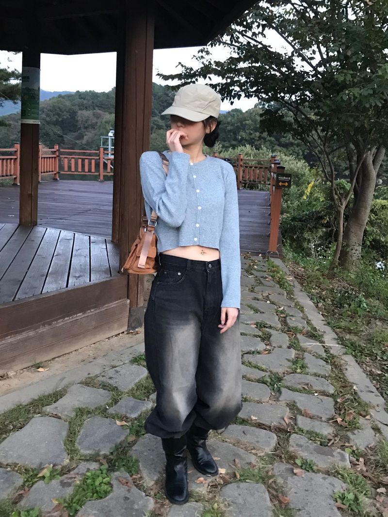 Plant wide denim pants