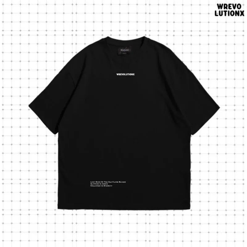 WREVOLUTIONX by WooLeeX（レボリューションエックス バイ ウーリーエックス）の「Classic Logo with Slogan T-Shirt(Black)（Tops）」