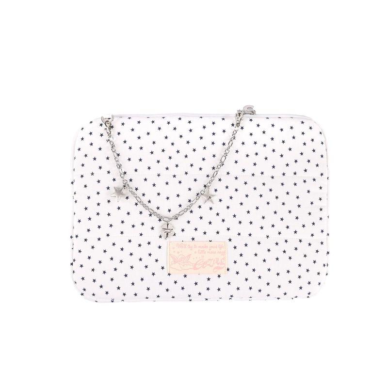 Star Chain Notebook Pouch_cotton white