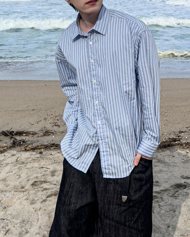 Pastel Oversized Stripe Shirt