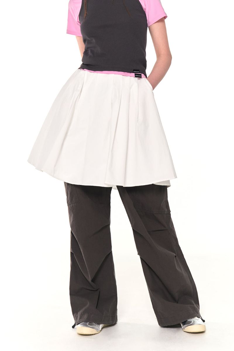FLARE COTTON MINI SKIRT (WHITE)