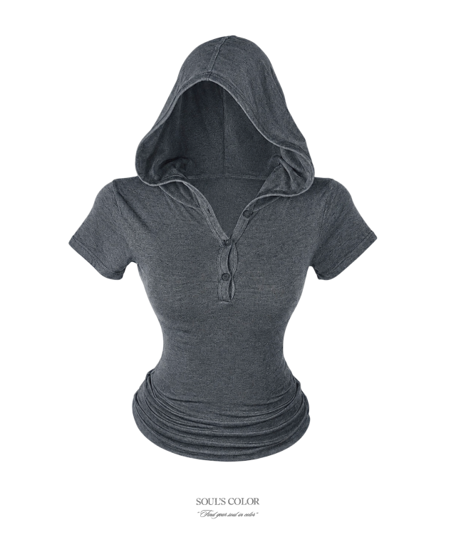 SOUL'S COLOR（ソウルズカラー）の「Bunny button hoodie top (4color)（Tops）」